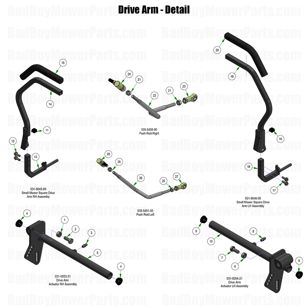 3970 - Bad Boy Mower Parts Lookup > 2025 > ZT Avenger > Drive Arm - Detail